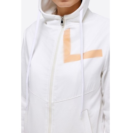 RG Nylon/Cotton Hooded Zip Sweatshirt Vit