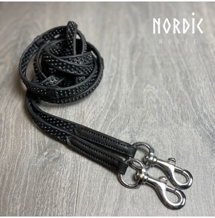 Nordic Horse Biothane Knottrig Tygel Med Stoppar Svart