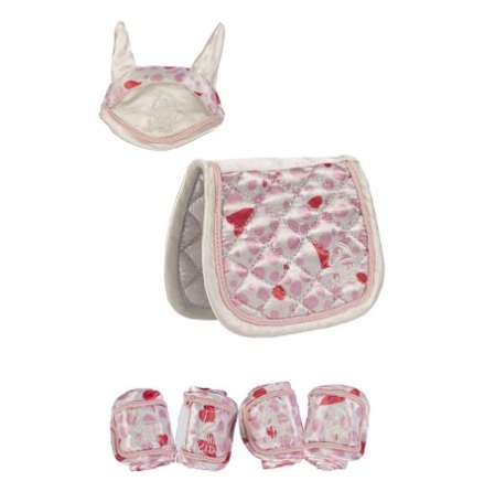 HKM Designset Cuddle Pony Vit/Rosa