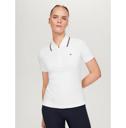 Tommy Hilfiger Equestrian Camden Zip Polo Shirt Optic White